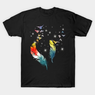 Colorful Feather Birds Costume Gift T-Shirt